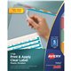 Avery Index Maker Index Divider - 5 x Divider(s) - 5 - 5 Tab(s)/Set - 8.5" Divider Width x 11" Divider Length - 3 Hole Punched -