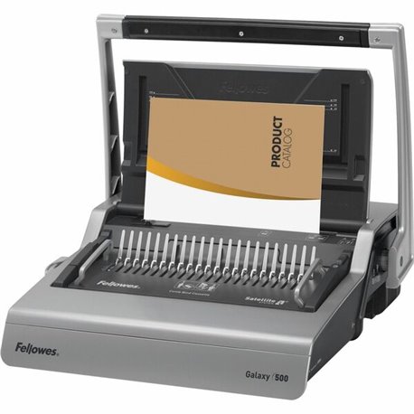 Fellowes Galaxy 500 Comb Binding Machine w/ Starter Kit - CombBind - 500 Sheet(s) Bind - 28 Punch - 6.5" x 20.9" x 17.8" - Metal