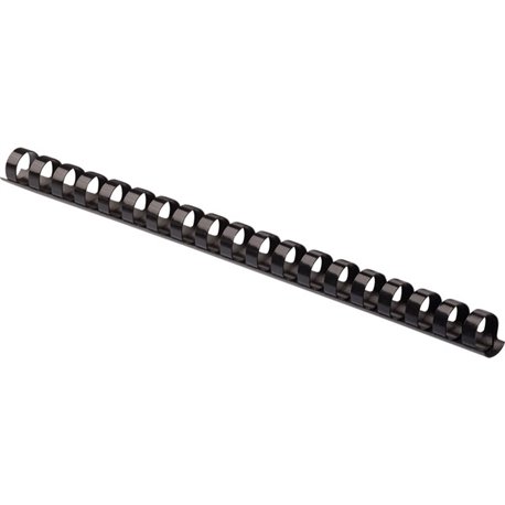 Fellowes Plastic Binding Combs - Black, 1/2" Diameter - 0.5" Height x 10.8" Width x 0.5" Depth - 0.50" Maximum Capacity - 90 x S