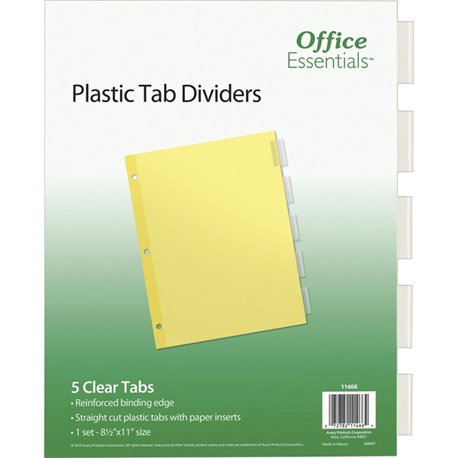 Avery Office Essentials Insertable Dividers - 5 x Divider(s) - 5 - 5 Tab(s)/Set - 8.5" Divider Width x 11" Divider Length - 3 Ho