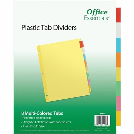 Avery Office Essentials Insertable Dividers - 8 x Divider(s) - 8 Tab(s) - 8 - 8 Tab(s)/Set - 8.5" Divider Width x 11" Divider Le