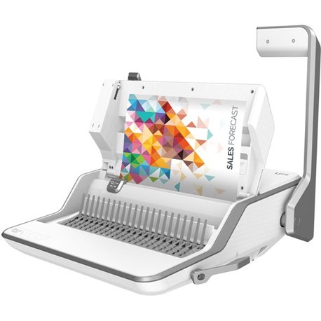 Fellowes Lyra 3-in-1 Binding Center - CombBind - 300 Sheet(s) Bind - 30 Punch - 6" x 16.6" x 15.6" - White, Gray