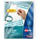 Avery(R) 5 Big Tab Dividers for 3 Ring Binder, Easy Print & Apply Clear Label Strip, Index Maker(R) Customizable White Tabs, 5 S