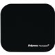 Fellowes Microban Mouse Pad - Black - 8" x 9" x 0.13" Dimension - Black - Rubber - Tear Resistant, Wear Resistant, Skid Proof - 