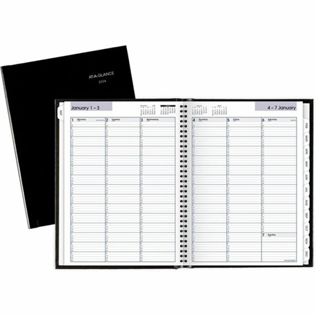 At-A-Glance DayMinder Premiere Appointment Book Planner - Large Size - Julian Dates - Weekly - 12 Month - January 2024 - Decembe