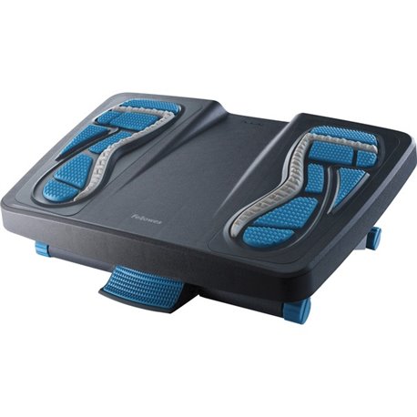 Fellowes Energizer Foot Support - 25&deg Tilt - Charcoal, Blue, Gray - Rubber - 1 Each