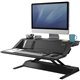 Fellowes Lotus DX Sit-Stand Workstation - Black - 35 lb Load Capacity - 5.5" Height x 32.8" Width x 24.3" Depth - Black - Antimi