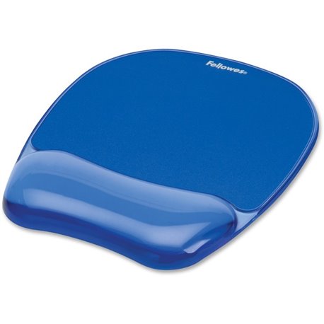 Fellowes Crystals Gel Mousepad/Wrist Rest - Blue - 0.75" x 7.88" x 9.19" Dimension - Blue - Gel, Rubber - Stain Resistant, Skid 