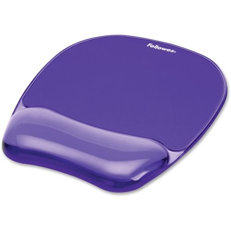 Fellowes Crystals Gel Mousepad/Wrist Rest - 0.75" x 7.88" x 9.19" Dimension - Purple - Rubber, Gel - Stain Resistant, Skid Proof