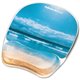 Fellowes Photo Gel Mouse Pad Wrist Rest with Microban - Sandy Beach - 9.25" x 7.88" x 0.88" Dimension - Multicolor - Rubber, Gel