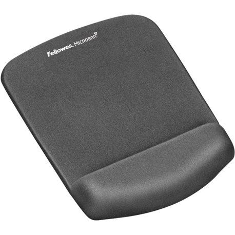 Fellowes PlushTouch Mouse Pad Wrist Rest with Microban - Graphite - 1" x 7.25" x 9.38" Dimension - Graphite - Polyurethane, Foam