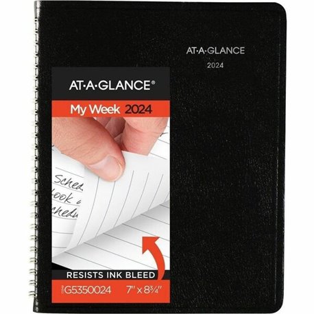 At-A-Glance DayMinder Planner - Large Size - Julian Dates - Monthly - 12 Month - January 2024 - December 2024 - 1 Month Double P
