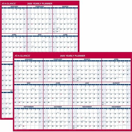 At-A-Glance Vertical Reversible Horizontal Erasable Wall Calendar - Extra Large Size - Julian Dates - Yearly - 12 Month - Januar