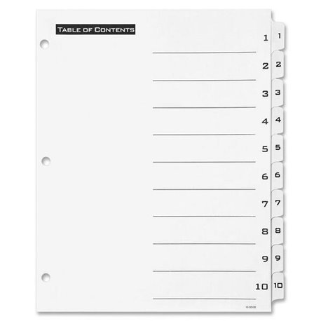 Avery Office Essentials Table 'n Tabs Dividers - Printed Tab(s) - Digit - 1-10 - 8.5" Divider Width x 11" Divider Length - Lette