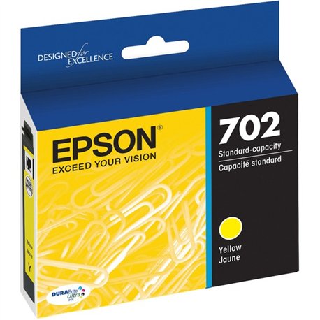 Epson DURABrite Ultra T702 Original Standard Yield Inkjet Ink Cartridge - Yellow - 1 Each - 300 Pages