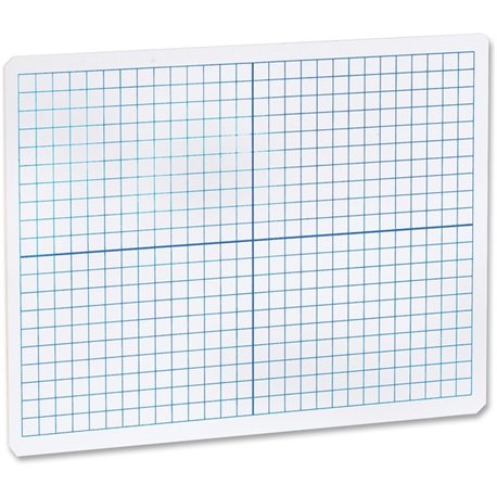 Flipside Grid Side/Plain Side Dry Erase Lap Board - 12" (1 ft) Width x 9" (0.8 ft) Height - White Surface - Rectangle - Portable