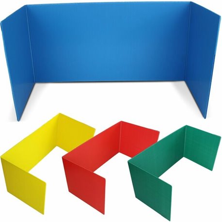 Flipside Tri-fold StudyCarrel - 12" Height x 48" Width x 1.10" Length - Assorted - Plastic - 12 / Pack