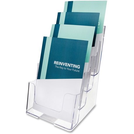 Deflecto Booklet Holder - 4 Compartment(s) - 4 Tier(s) - 10" Height x 4.9" Width x 6.1" DepthDesktop - Compact, Booklet Size - C