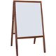 Flipside Dark Frame Signage Easel - Stained White/Black Surface - Hardwood Frame - Rectangle - 1 Each