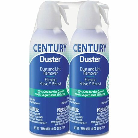 Century Gas Compressed Duster - For Home/Office Equipment - 10 fl oz - 2 / Pack - White