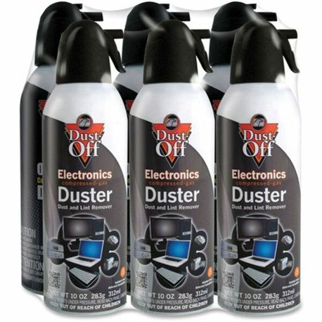 Falcon Dust-Off Compressed Gas Duster - Ozone-safe, Moisture-free - 6 / Pack - Black