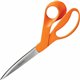 Fiskars Premier Heavy-Duty Scissors, 9" , Pointed, Orange - 9" Overall Length - Bent - Stainless Steel - Pointed Tip - 1 Each