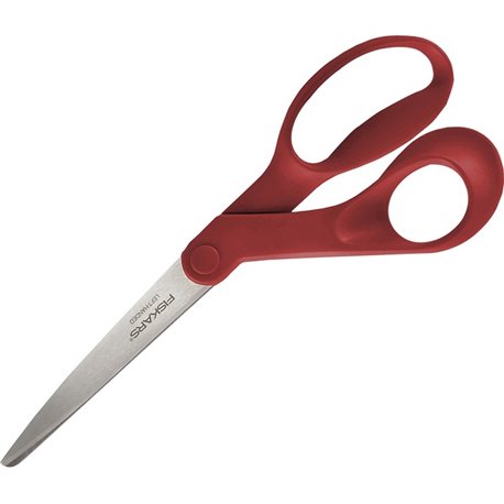 Fiskars Left-hand 8" Bent Scissors - 3.30" Cutting Length - 8" Overall Length - Left - Stainless Steel - Bent Tip - Orange - 1 E