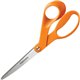 Fiskars Original Orange-handled Scissors - 8" Overall Length - Stainless Steel - Bent Tip - Gray - 1 Each