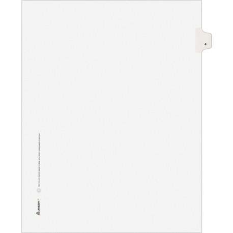 Avery Individual Legal Exhibit Dividers - Avery Style - Unpunched - 25 x Divider(s) - 25 Printed Tab(s) - Digit - 4 - 1 Tab(s)/S