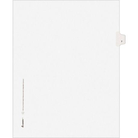 Avery Individual Legal Exhibit Dividers - Avery Style - Unpunched - 25 x Divider(s) - 25 Printed Tab(s) - Digit - 7 - 1 Tab(s)/S