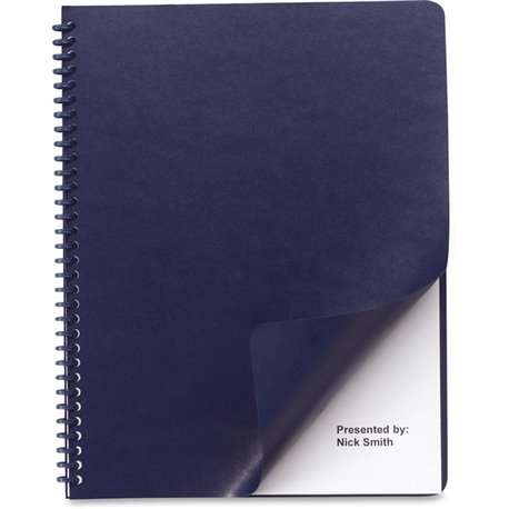 GBC Regency Letter Presentation Cover - 8 1/2" x 11" - 200 Sheet Capacity - Imitation Leather, Faux Leather, Paper Stock - Navy 