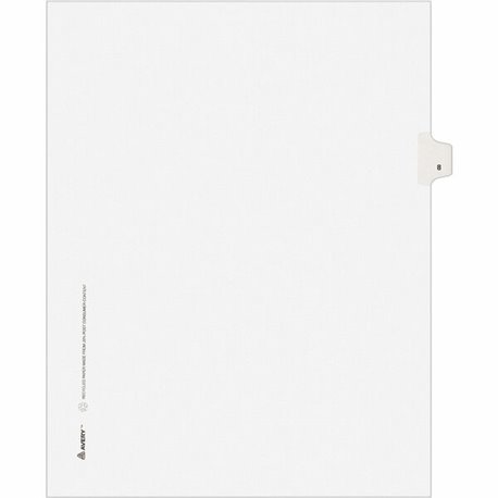 Avery Individual Legal Exhibit Dividers - Avery Style - Unpunched - 25 x Divider(s) - 25 Printed Tab(s) - Digit - 8 - 1 Tab(s)/S