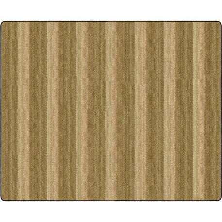 Flagship Carpets Basketweave Stripes Classroom Rug - Floor Rug - 10.60 ft Length x 13.20 ft Width - Rectangle - Natural - Nylon