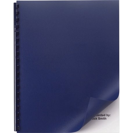 GBC Letter Presentation Cover - 8 1/2" x 11" - Plastic - Navy - 50 / Pack