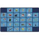 Flagship Carpets See My Alphabet Classroom Rug - Floor Rug - 12 ft Length x 93" Width x 0.50" Thickness - Rectangle - Blue - Yar
