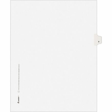 Avery Individual Legal Exhibit Dividers - Avery Style - Unpunched - 25 x Divider(s) - 25 Printed Tab(s) - Digit - 9 - 1 Tab(s)/S