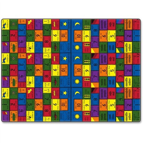Flagship Carpets Bilingual Rug - 72" Length x 72" Width - Square - Multicolor - Nylon