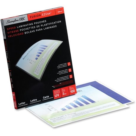 GBC Fusion EZUse Laminating Pouches - Sheet Size Supported: Letter - Laminating Pouch/Sheet Size: 8.50" Width x 11" Length x 3 m