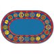 Flagship Carpets Number Circles Bilingual Rug - 99.96" Length x 72" Width - Circle - Multicolor - Nylon