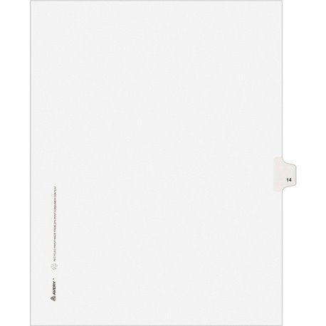 Avery Individual Legal Exhibit Dividers - Avery Style - Unpunched - 25 x Divider(s) - 25 Printed Tab(s) - Digit - 14 - 1 Tab(s)/