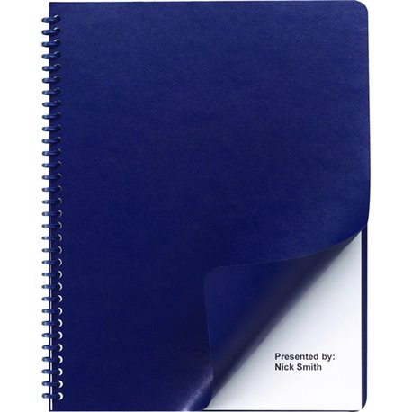 GBC Binding Presentation Covers - 11.3" Height x 8.8" Width - For Letter 8 1/2" x 11" Sheet - Square - Navy - Faux Leather - 200