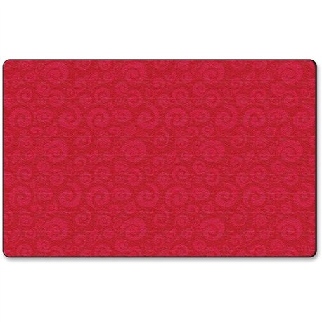 Flagship Carpets Solid Color Swirl Rug - 99.96" Length x 72" Width - Cherry