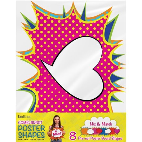 Geographics Cosmic Burst Shapes Poster Board - Fun and Learning, Project, Sign, Display, Art - 18"Height x 14"Width - 1 / Pack -