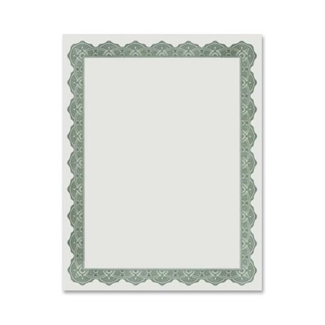 Geographics Blank Award Parchment Certificates - 24 lb Basis Weight - 8.5" x 11" - Inkjet, Laser Compatible - Green with Green B