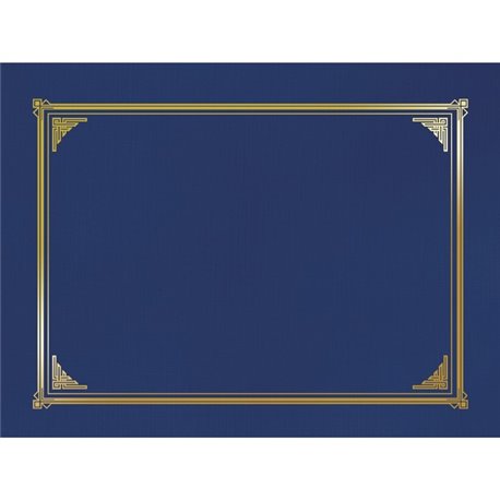 Geographics Letter, A4+ Recycled Certificate Holder - 8 1/2" x 11" , 10" x 8" , 8 17/64" x 11 11/16" - Linen - Navy Blue - 30% R