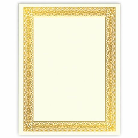 Geographics Gold Foil Certificate - Laser, Inkjet Compatible - Gold with Gold Border - 15 / Pack