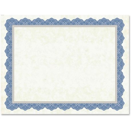 Geographics Drama Blue Border Blank Certificates - 8.5" x 11" - Inkjet, Laser Compatible with Blue Border - 15 / Pack