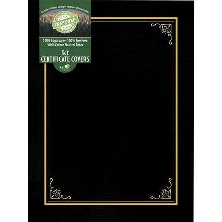 Geographics Letter Certificate Holder - 8 1/2" x 11" - Black - 5 / Pack