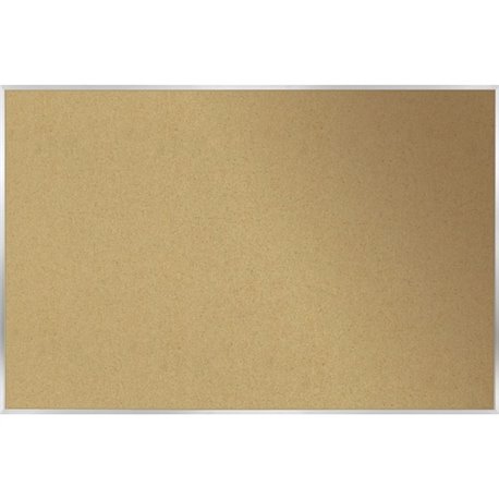 Ghent Natural Cork Bulletin Board with Aluminum Frame - 18" Height x 24" Width - Natural Cork, Fiberboard Surface - Self-healing