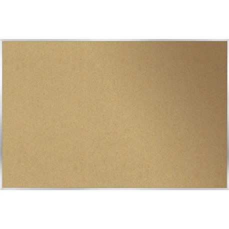 Ghent Natural Cork Bulletin Board with Aluminum Frame - 24" Height x 36" Width - Natural Cork, Fiberboard Surface - Self-healing